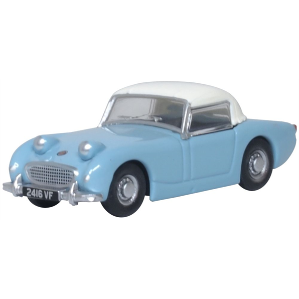 Austin Healey Frogeye Sprite Iris Blue/OEW - 1:76th Scale by Oxford